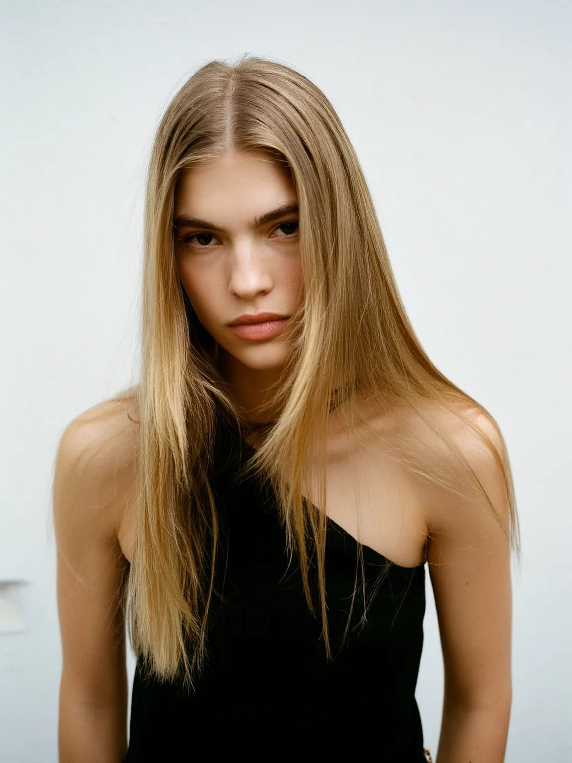 Long Sandy Blonde Straight Layers for Oval Faces